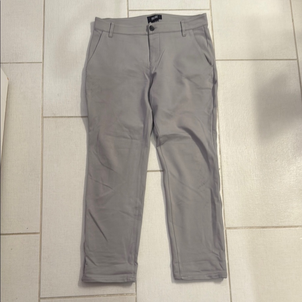 PAIGE Gray Chinos Flat Front Straight Leg